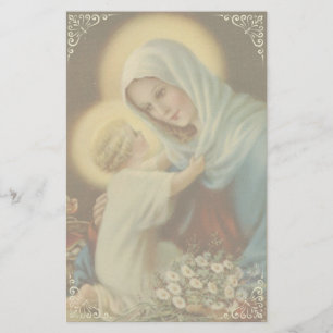 Papelaria Mãe Mary do Virgin com as margaridas de Jesus do