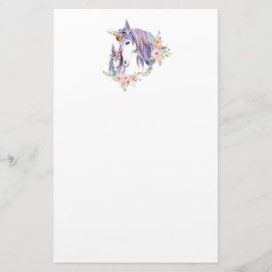 Papelaria Magnética Unicorn Mãe e Bebê Watercolor