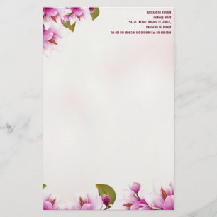 Papelaria Magnolia Rosa, Floral Personalizada