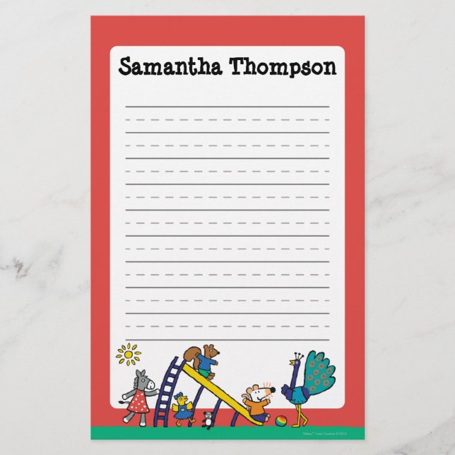 Papelaria Maisy no campo de jogos com amigos (Frente)