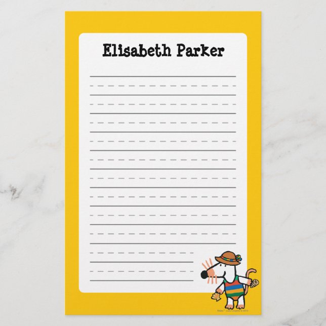 Papelaria Maisy que recolhe escudos na praia (Frente)