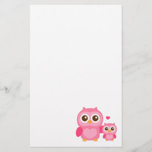 Papelaria Mamãe e Eu, Coruja Bebê Fofa, Rosa