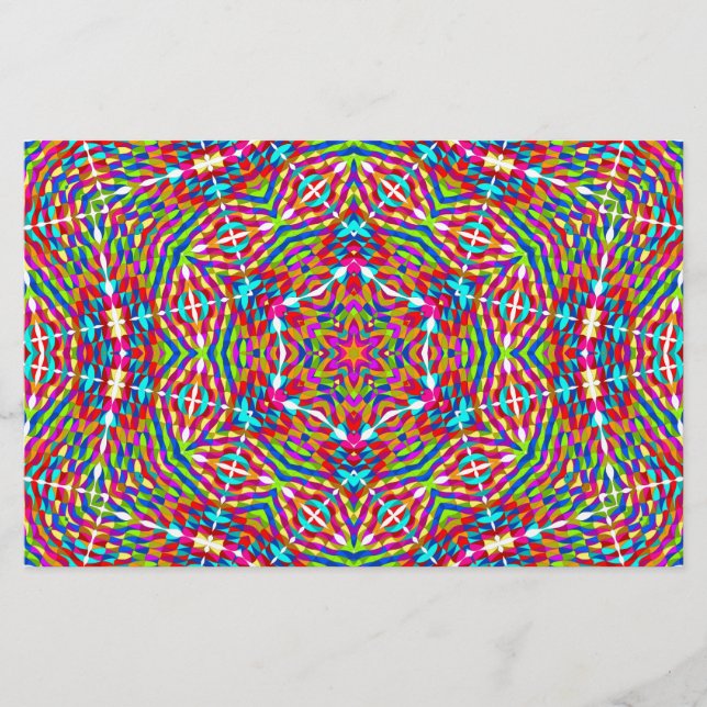 Papelaria Mandala colorido emaranhado (Frente)