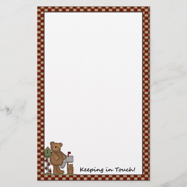 Papelaria Mantendo Em Contato Papel De Carta (Urso) (Frente)