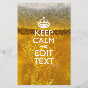 Papelaria Mantenha a calma e o seu texto para alguma cerveja