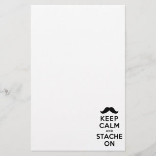 Papelaria Mantenha a calma e o Stache sobre