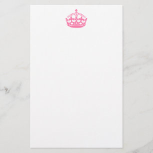 Papelaria Mantenha calma, coroa de vitória rosa