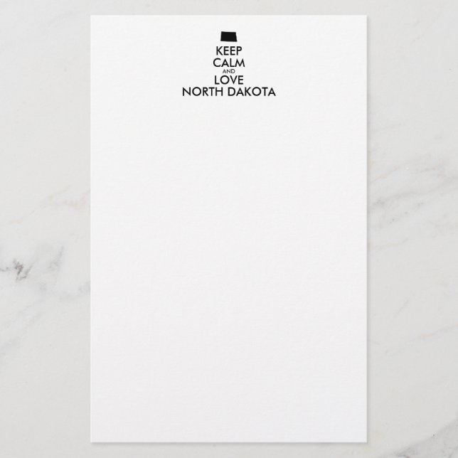 Papelaria Manter calmo e amar norte DAKOTA personalizável (Frente)