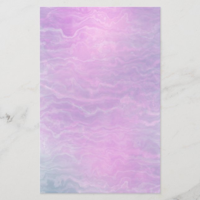 Papelaria Mão pintada Elegante Roxo Marble (Frente)