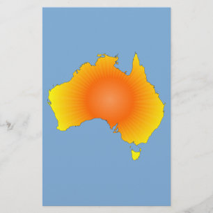Papelaria Mapa da Austrália Sunny