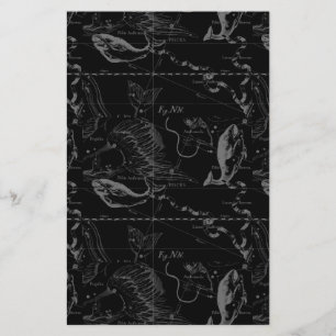 Papelaria Mapa da constelação de peixes por Hevelius 1690