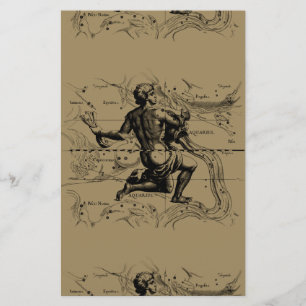 Papelaria Mapa das constelações de Aquarius por Hevelius