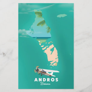 Papelaria Mapa de férias de Andros Bahamas.