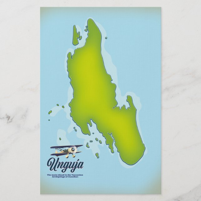 Papelaria Mapa de viagem da Ilha de Unguja (Frente)