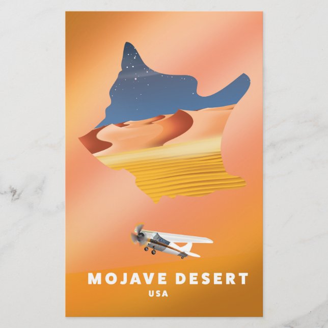 Papelaria Mapa do Deserto de Mojave EUA (Frente)