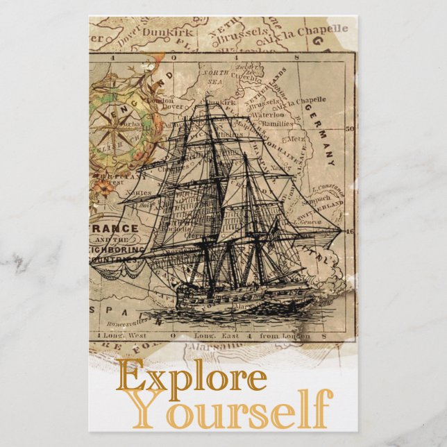 Papelaria Mapa do Mundo Vintage (Frente)