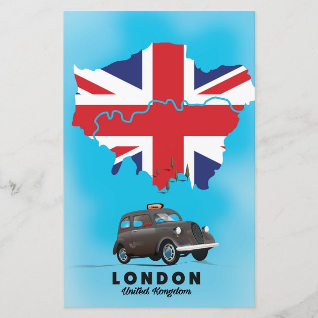 Papelaria Mapa ilustrado de Londres pôster de viagem (Frente)