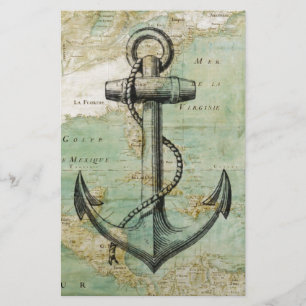 Papelaria Mapa náutico antigo com âncora