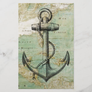 Papelaria Mapa náutico antigo com âncora