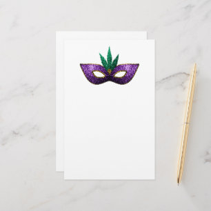 Papelaria Mardi Gras Máscara Roxo Garrafas Douradas