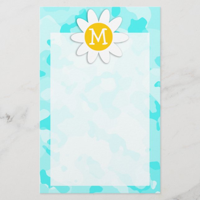 Papelaria Margarida em Celeste Camo; Camouflage (Frente)