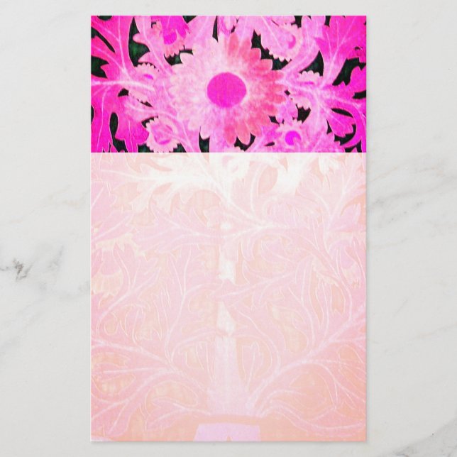 Papelaria MARGARIDA FLOR DE PÊSSEGO FUCHSIA , Floral (Frente)