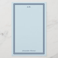 Marinho Azul Azul Azul, Papel de Carta Monograma