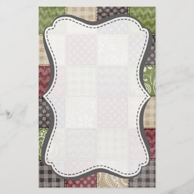 Papelaria Maroon, Brown, Tan, & Green Quilly Look (Frente)