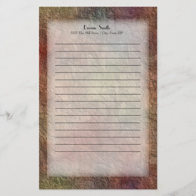 Papelaria Marrom Amarela Personalizada Grunge (Frente)