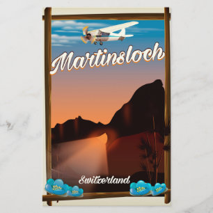 Papelaria Martinsloch Suiça poster de viagens