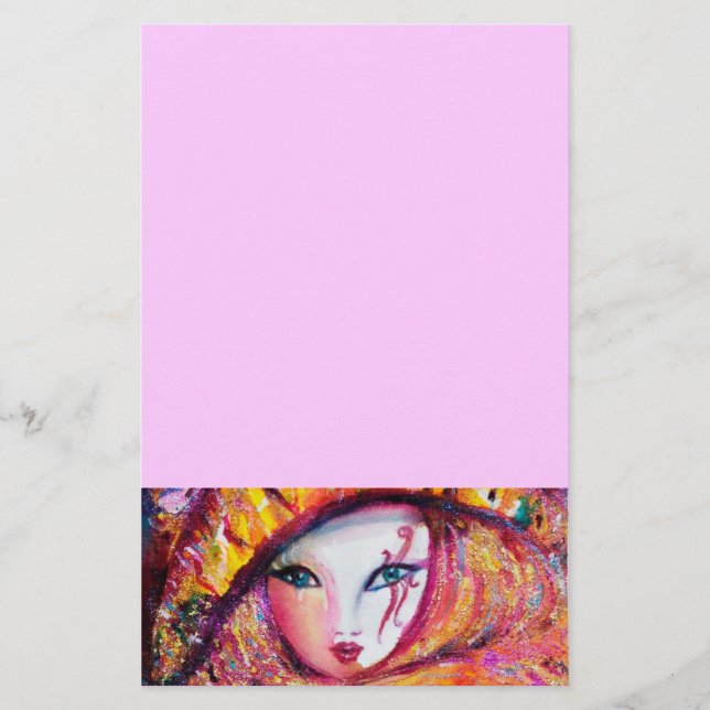 PAPELARIA MÁSCARA CARNIVAL VENETINA EM AMARELO DOURADO (Frente)