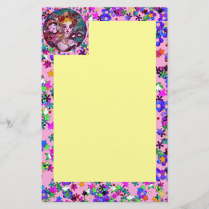 Papelaria MASCARADA VENETIAN MASKS Amarelo rosa Confetti