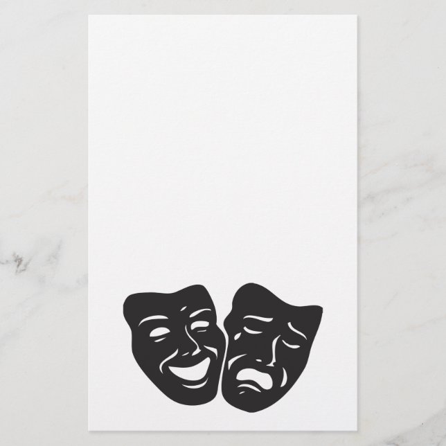 Papelaria Máscaras de teatro de tragédia (Frente)