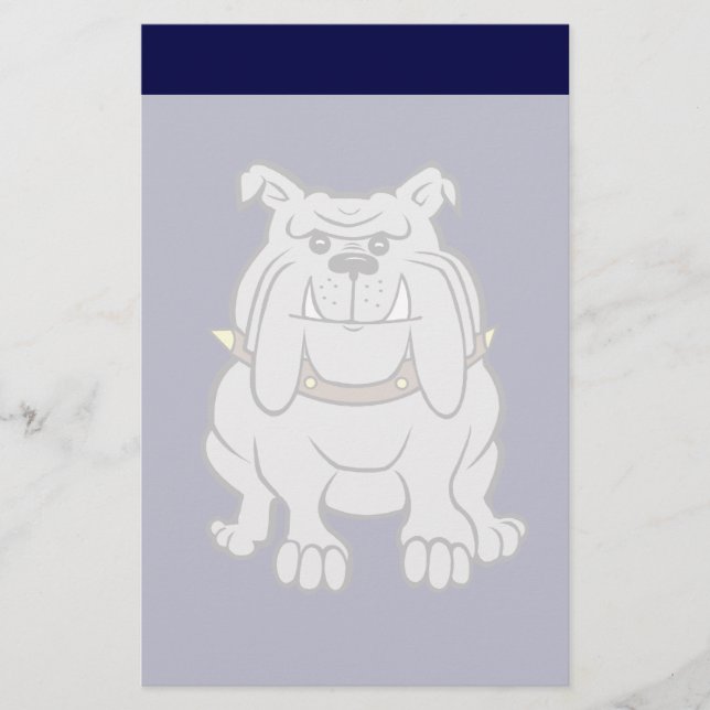 Papelaria Mascote Bulldog em Azul (Frente)