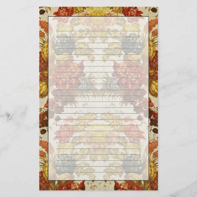 Papelaria Matéria têxtil com um teste padrão floral de (Frente)