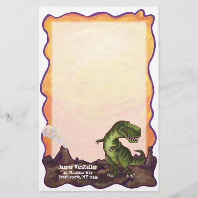 Papelaria Material da escrita de Rex do tiranossauro (Frente)