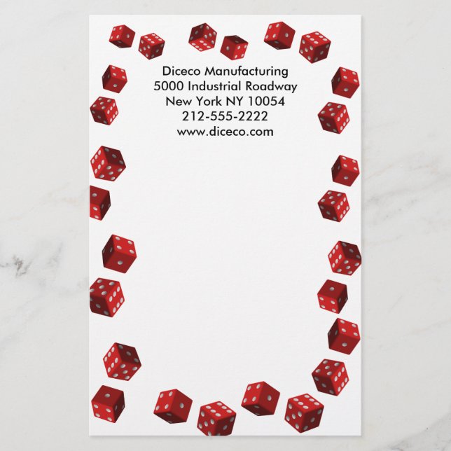 Papelaria Material de Relatação de Jogadores de Dice (Frente)