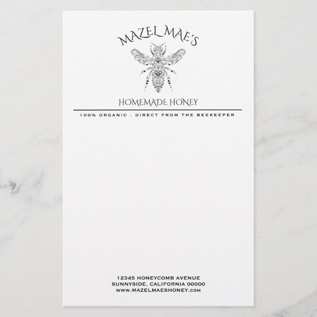 Papelaria Mel caseiro personalizado (Frente)