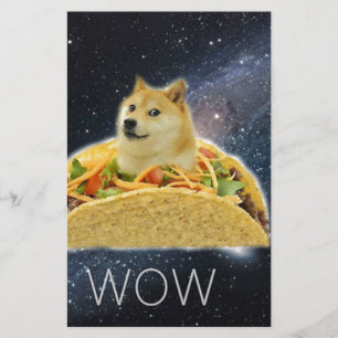 Papelaria meme do taco espacial doge
