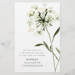 Papelaria Memorial Watercolor Flower Botanicals Elegante Chi