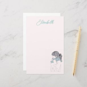 Papelaria Menina com ilustração gráfica legal do cachecol
