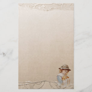 Papelaria Menina com Papel de Carta de Patos Bebês