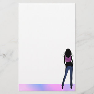 Papelaria Menina da forma na escrita Pape dos artigos de