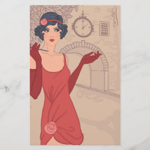 Papelaria Menina ilustrada do Flapper