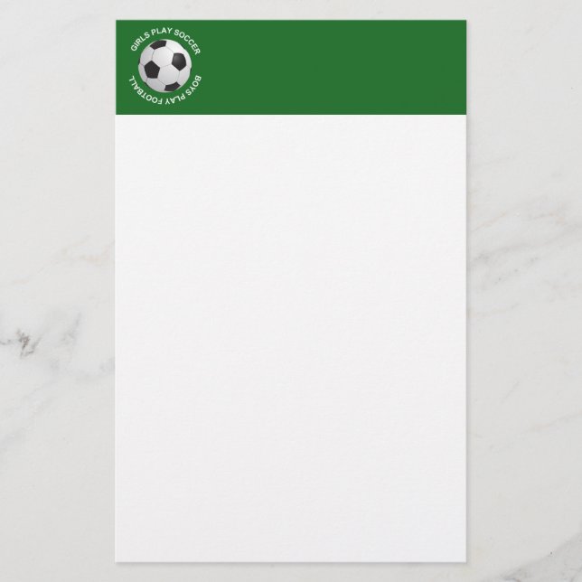 Papelaria Meninas jogam futebol, meninos jogam futebol (Frente)