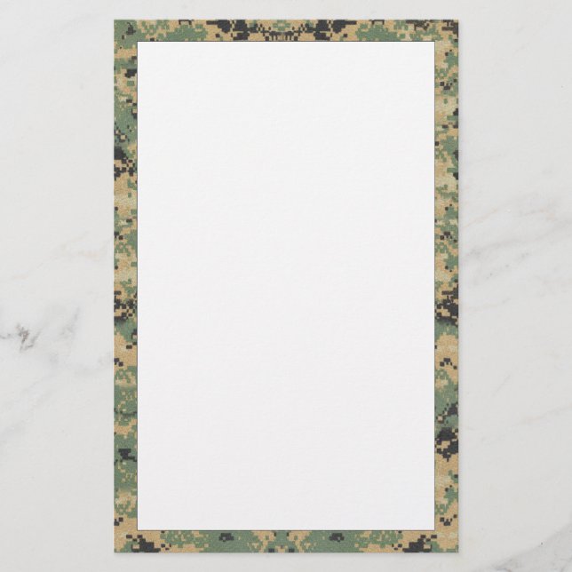 Papelaria Mensagem sobre Camuflagem (Frente)