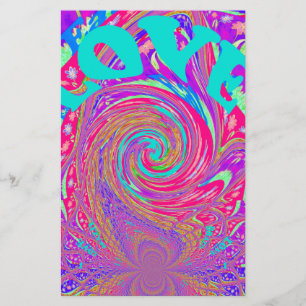 Papelaria Mesmerização do Whirlpool Com Amor à arte ciana do