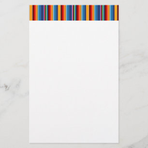 Papelaria Mexicano vermelho Dourado azul Sarape