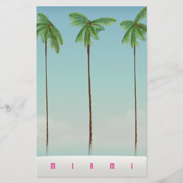 Papelaria Miami, poster de viagens da Flórida. (Frente)