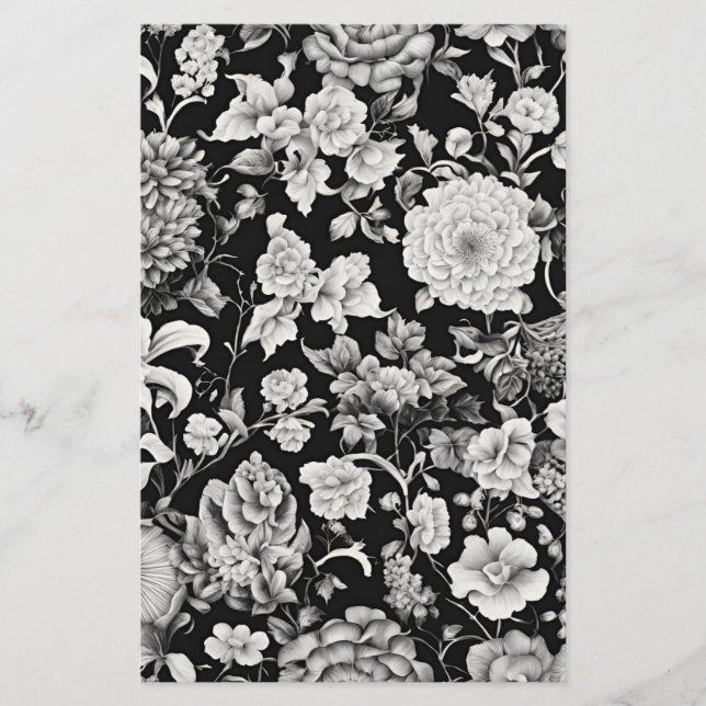 Papelaria Midnight Bloom: Um Casamento Floral Negro (Frente)